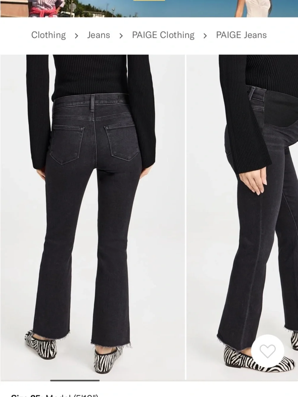PAIGE Claudine Maternity Jeans with Raw Hem - Picture 2 of 5
